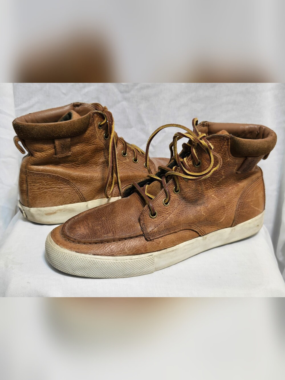 Polo Ralph Lauren Mens Boots Tedd Pull Up Grain Brown Tan Shoes Size 10D